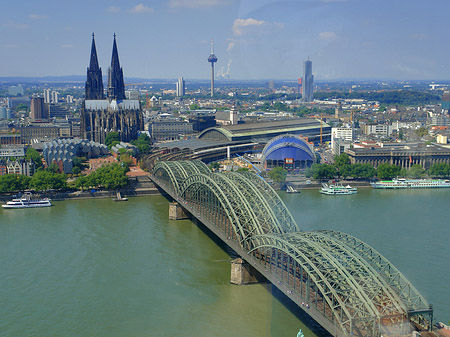 Foto Hohenzollernbrücke und Kölner Dom aus der Ferne - Köln