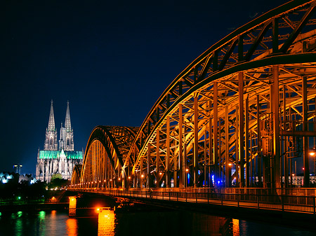 Foto Kölner Dom hinter der Hohenzollernbrücke